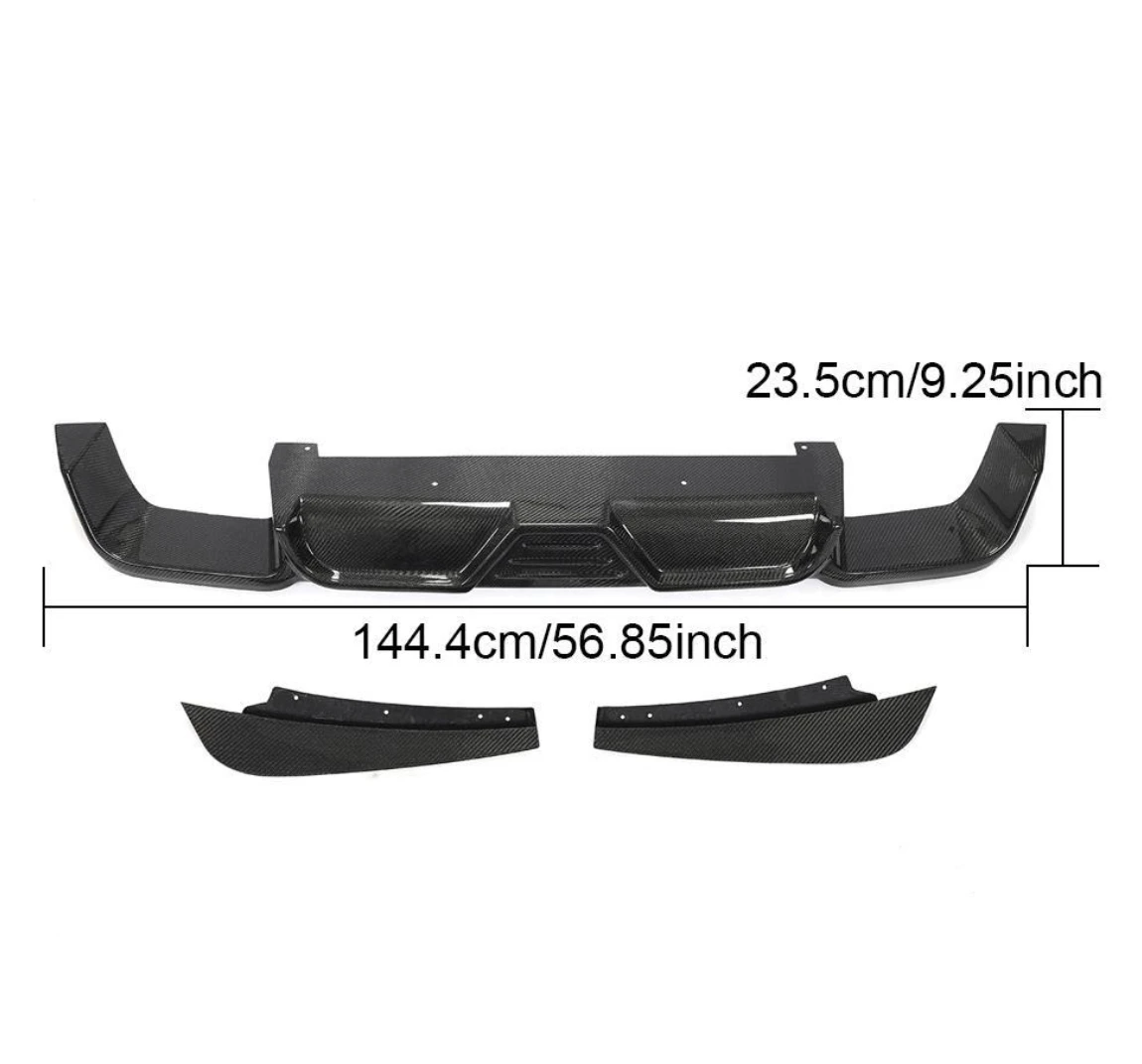 Amxnx Koolstofvezel X3M Autobumper Diffuser voor BMW F97 X3M 2019-2021 Diffuser achter