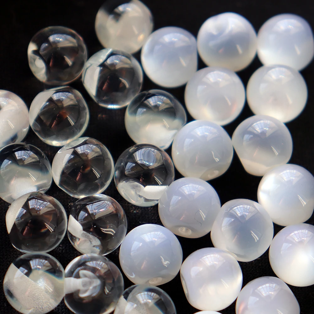 60pcs 10mm Transparent Ball Buttons Resin Crystal Buttons for Sewing Lady Spring Summer Clothing Accessories