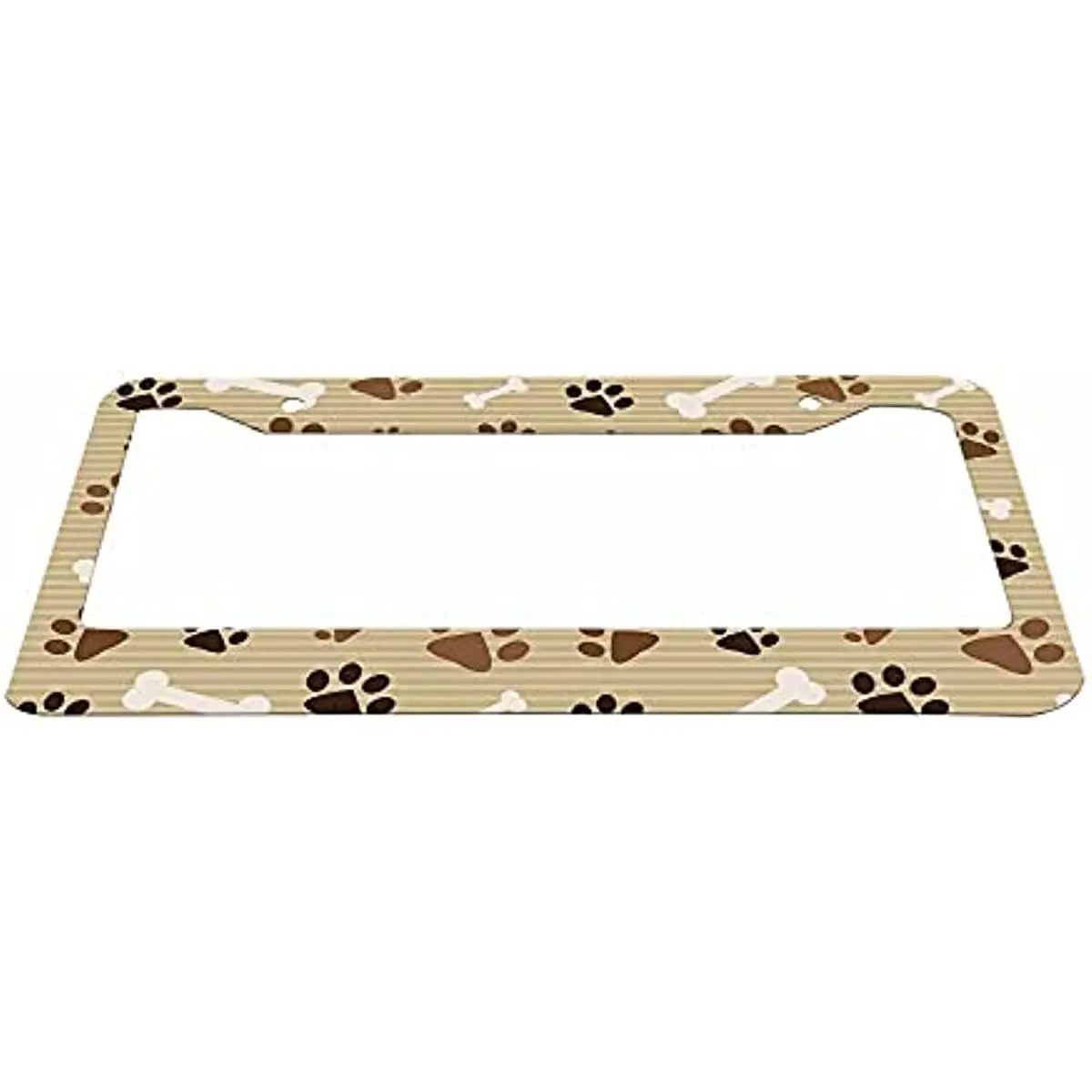 Dog Paws Decorative License Plate Frame Bone Print Car Tag Cover Aluminum Auto License Plate Holder for Men Women Vehicle