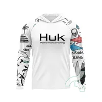 HUK-camisetas De Pesca con capucha para hombre, ropa De pesca De verano, Camping, senderismo, Upf 50+, protección solar, Camisa De Pesca transpirable