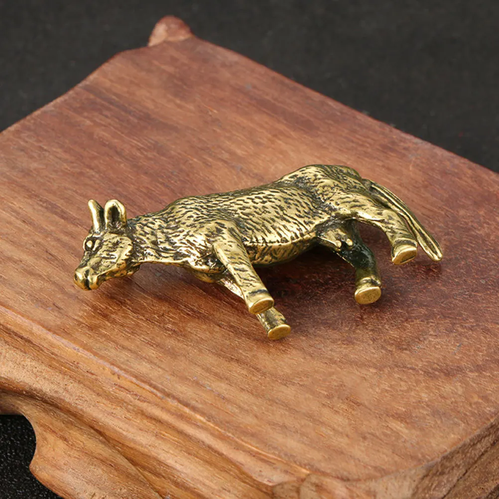 

Vintage Brass Cow Ornament Desktop Decoration Small Cow Statue Home Table Adornment Brass Craft Desktop Ornament