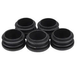 Plástico preto 35mm diâmetro blanking tampas de extremidade tubo redondo inserção 5 pces