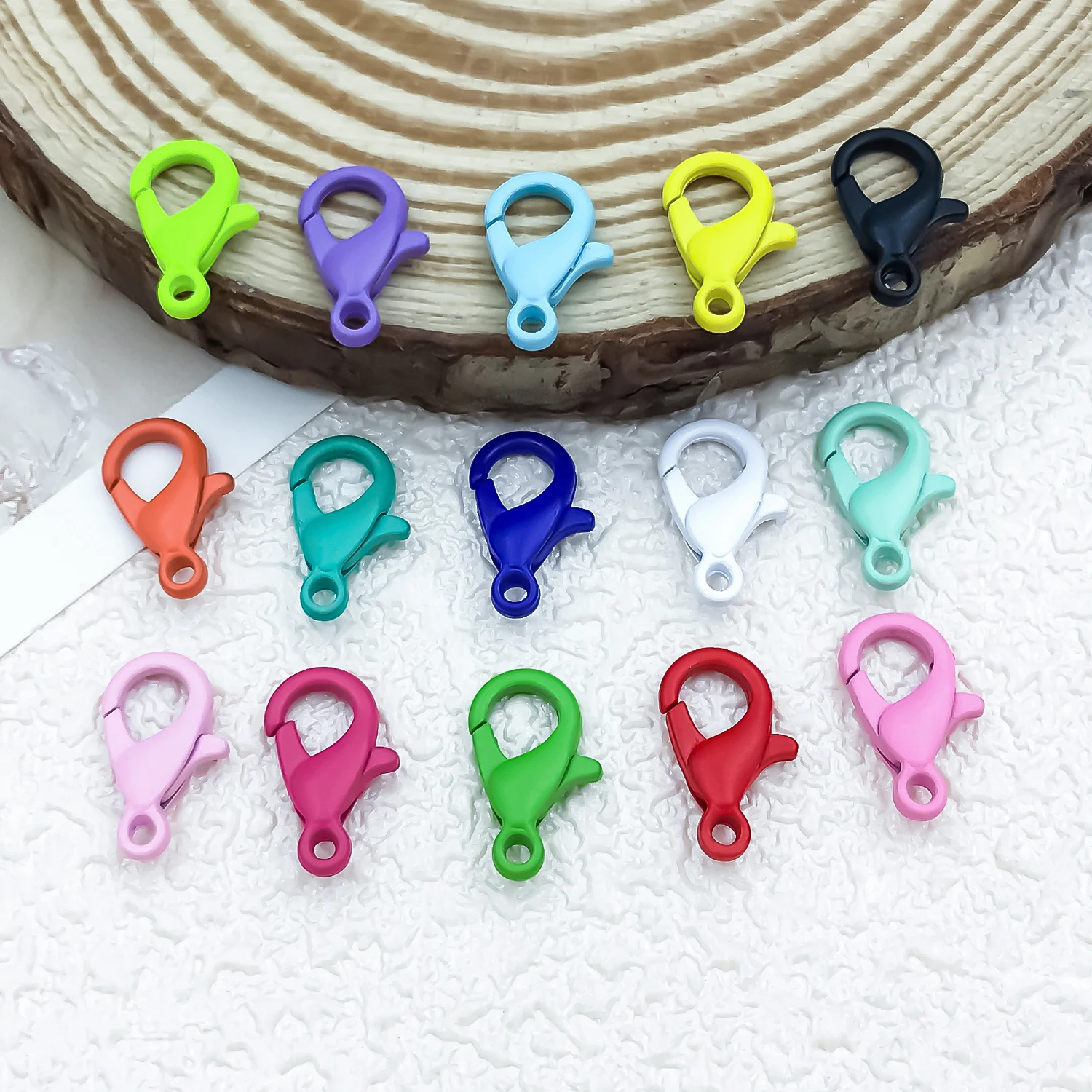 100pcs 7x12mm Alloy Painted Lobster Clasp Colorful Hooks For Necklace And Bracelet Chain DIY Fashion Jewelry Findings