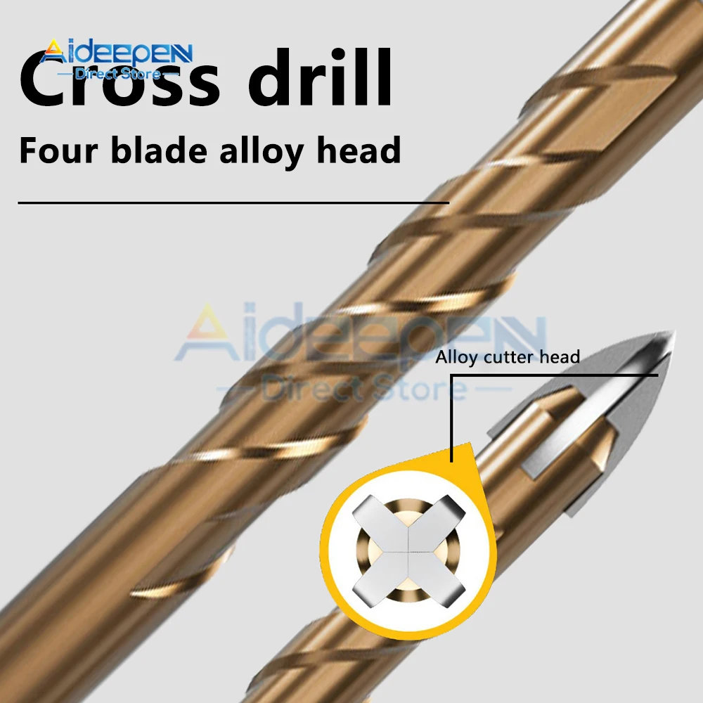 1Pcs 5mm-10mm Drill Bit Super Hard Alloy Twist Overlord Drill Through Hole Glass Drill Concrete Drill Multifunctional Drill Bits