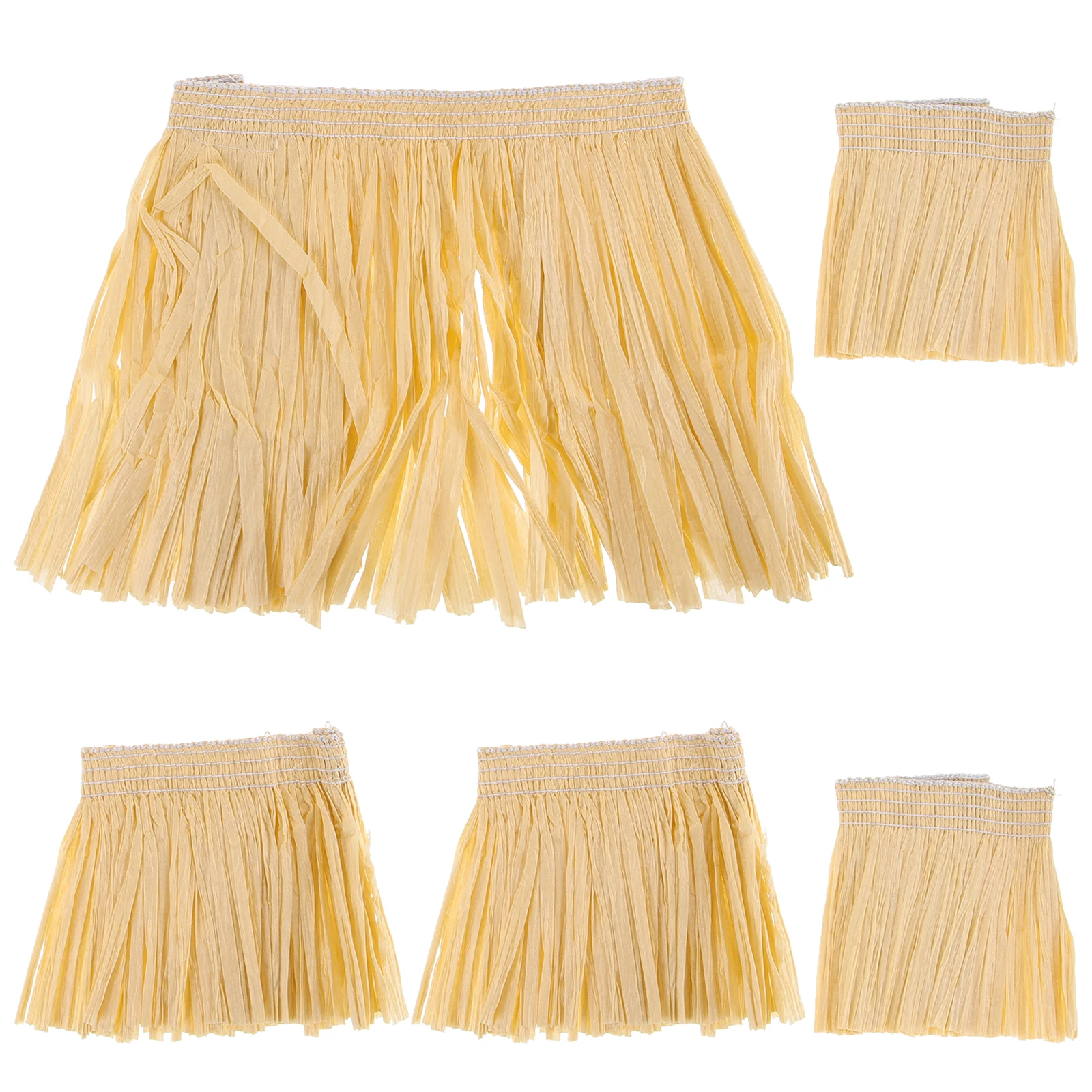 

5 Pcs Grass Skirt Props Vintage Party Costume Tassel Stretchable Comfortable Beach