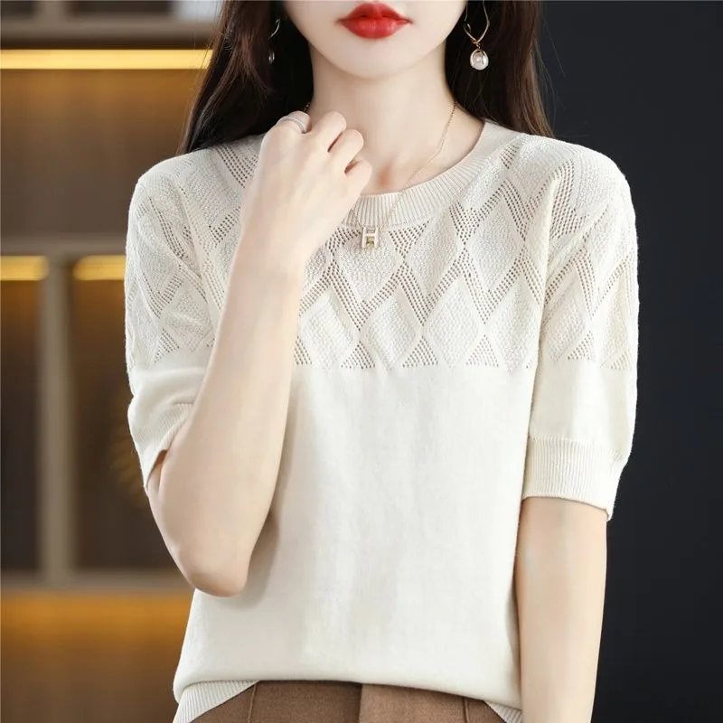 

Summer Fall Short Sleeve Sweater for Women 2025 Casual Sweater Vest Viscose Knit Pullover Tank Tops Fashion Clothing