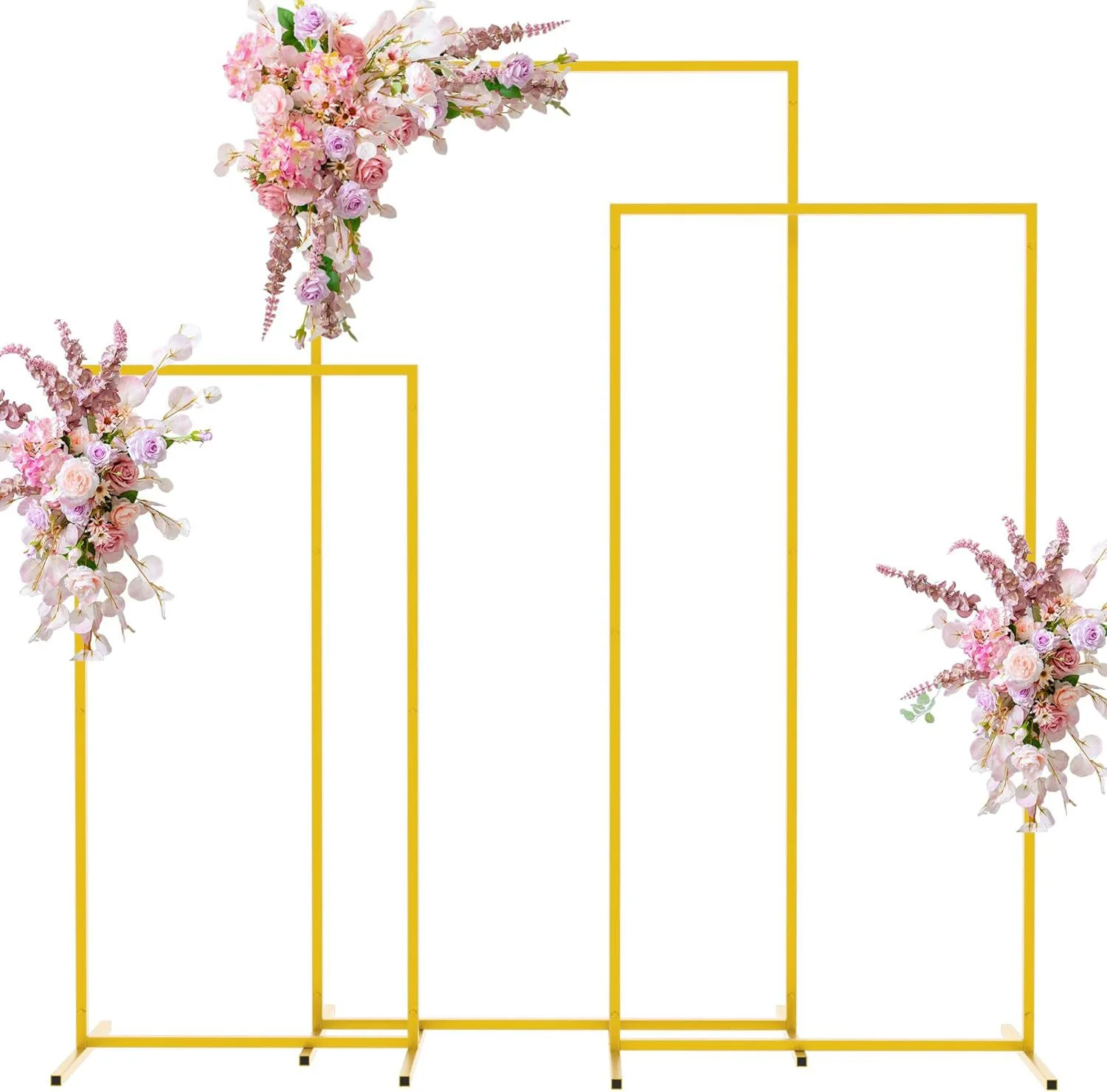 

3pcs Square Arch Backdrop Metal Stands, Wedding Ceremony Background Flower Curtain Support Frame,birthday Party Balloon Stands