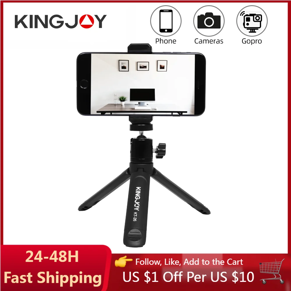 

KINGJOY Desktop Selfie Stick Tripod Lightweight Mini Phone Bracket Extendable Table Stand for Phone, Camera,IPhone/Xiaomi/Huawei