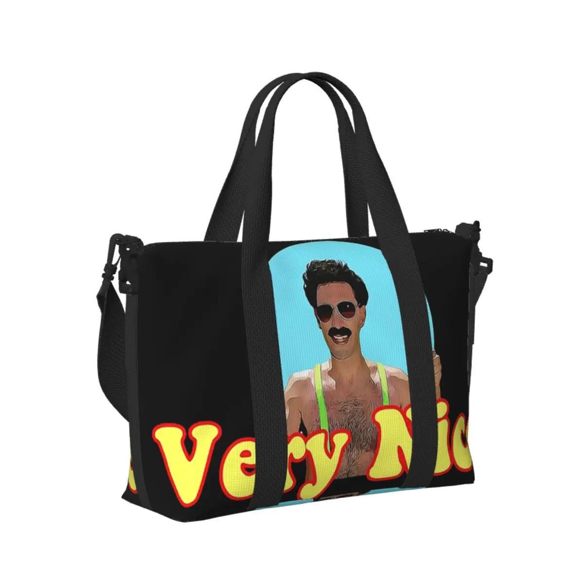 

Borat Very Nice, Digital Artwork Beach Travel Bag Large Capacity Tote Bags for Gym Yoga Women Shopping Duffle Shoulder Bag