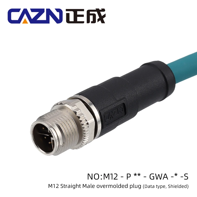 M12 8X Cable CAT6A PUR angled male to straight male