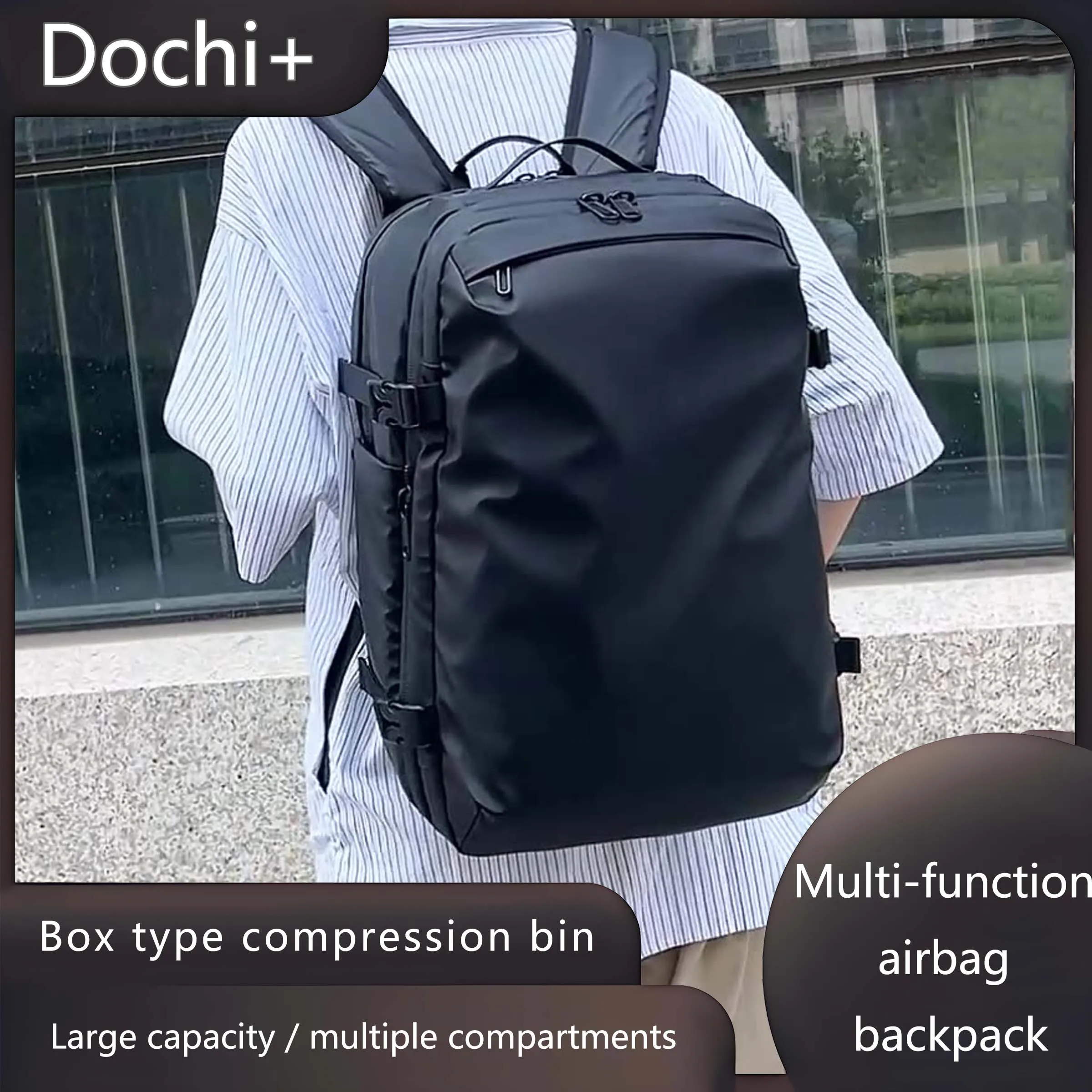 

Dochi+ Travel Vacuum Backpack Large Capacity Business Laptop Bag 16-Inch Laptop Compartment Urban Minimalist