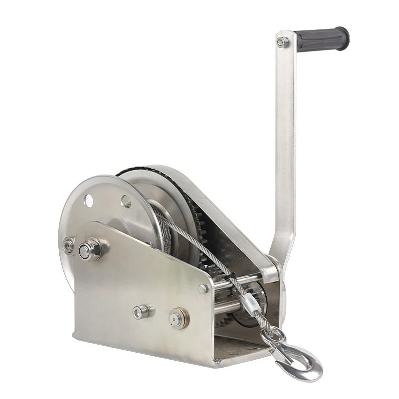 

Hand Winch 304 Stainless Steel Two-way Self-locking Small Household Winch Manual Winch Lifting and Traction Hoisting Bare Metal