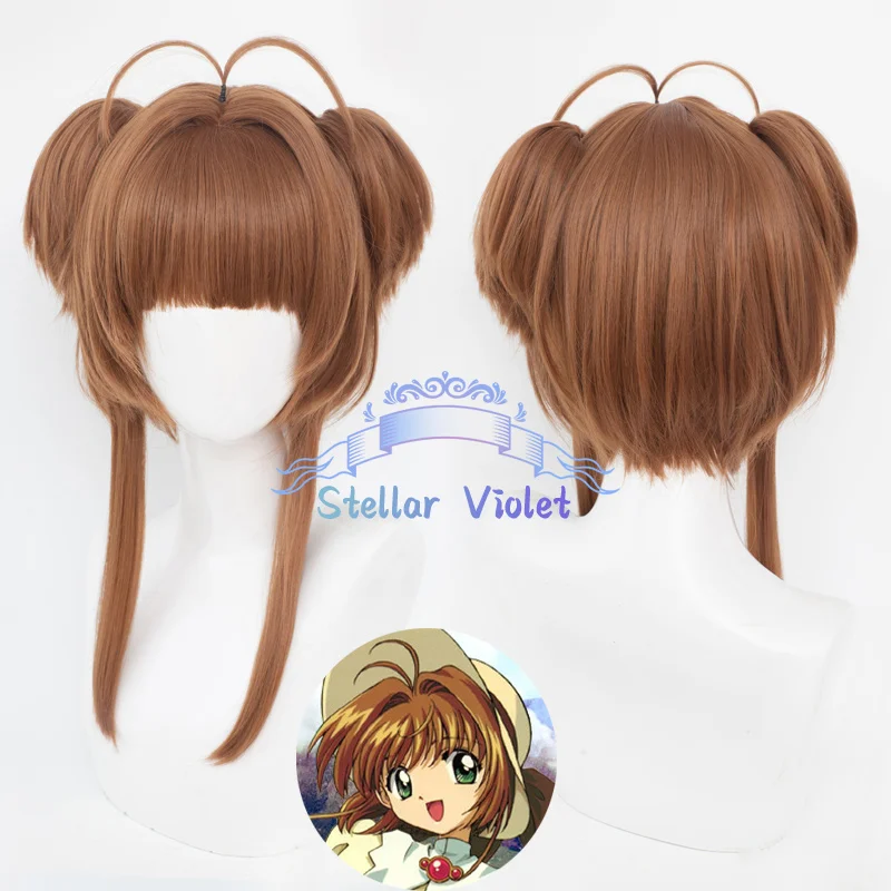 

Аниме Card Captor Sakura Sakura Kinomoto Косплей Парик Коричневый Короткий 50 см Термостойкие Синтетические Волосы Аниме Парики Для Вечеринки + Кепка Для Парика