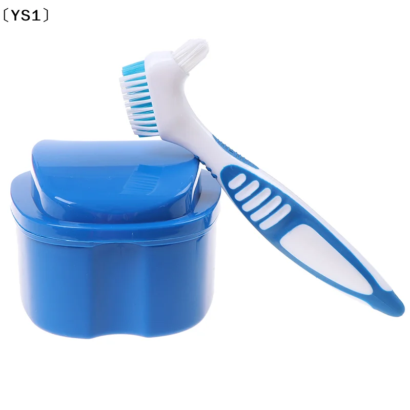 〔YS1〕Denture Bath Box Organizer False Teeth Storage Box With Hanging Net Container Cleaning Teeth Cases Artificial Tooth Boxes