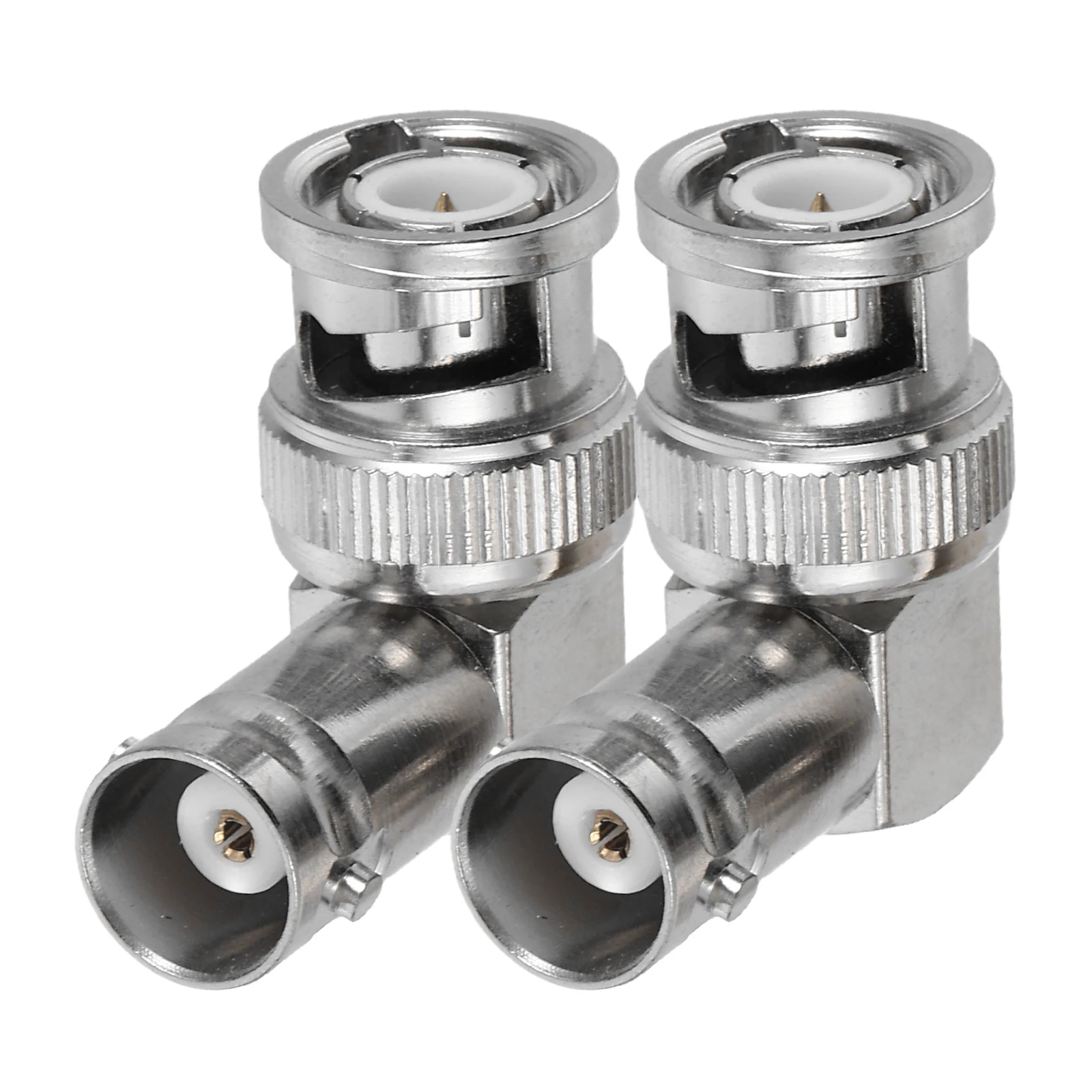 

2pcs Male To Female 90 Degree Right Angle Adapter L Shaped Connector For Security Camera Extension Cable Compact Design
