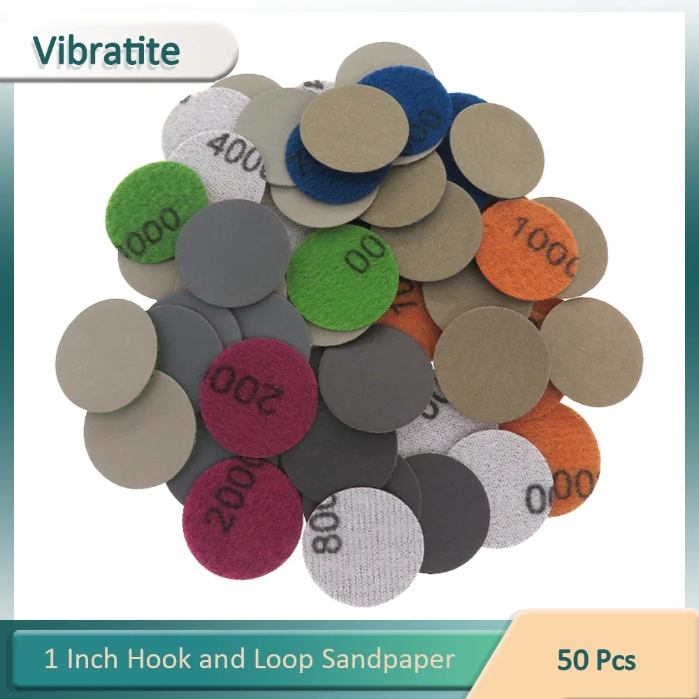

50 шт. 1 дюйм шлифовальный диск влажная и сухая наждачная бумага 60-10000 зернистость крючок и петля вращающийся инструмент Dremel автомобильная деревообработка полировка