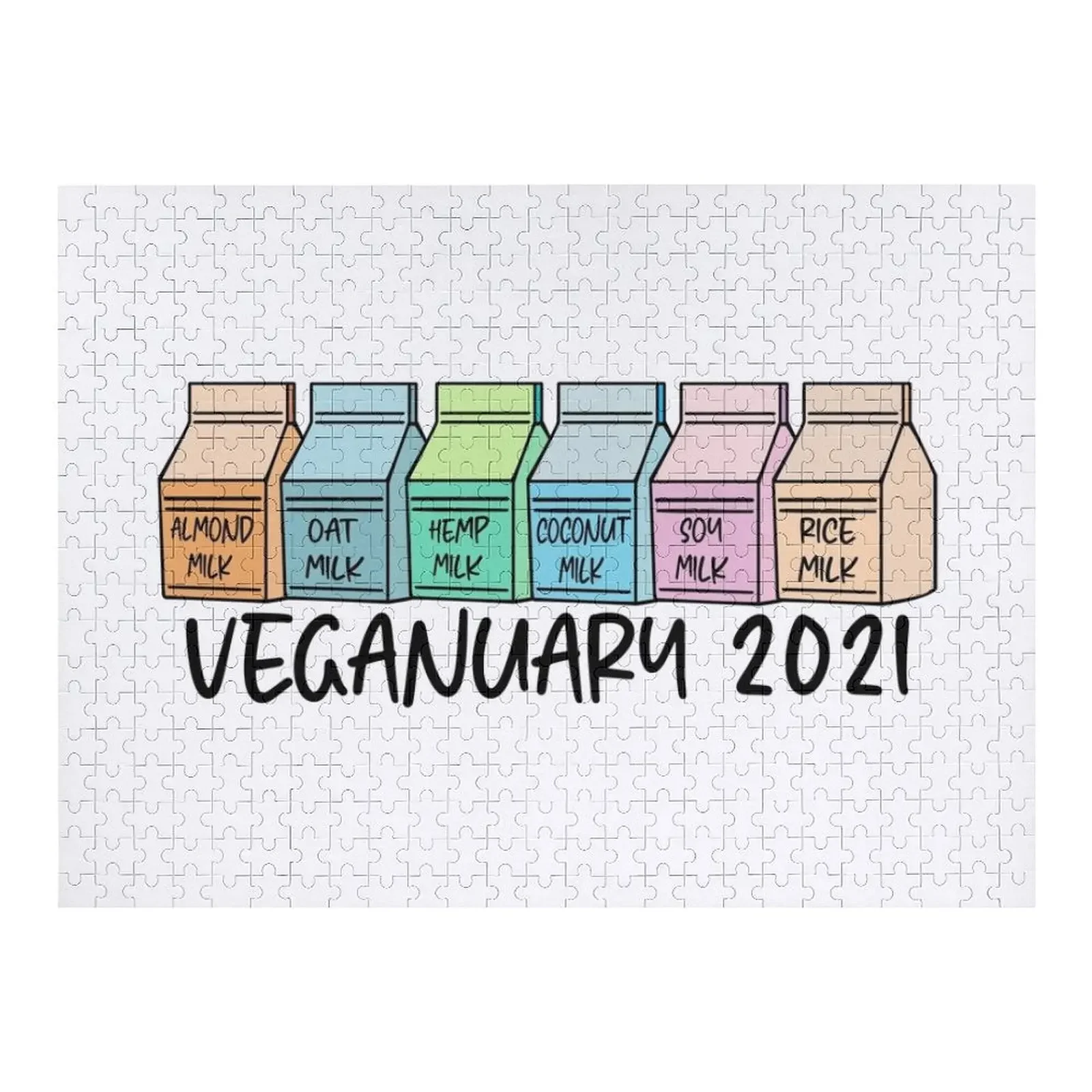 

Vegan Milk Selection Veganuary 2021 Jigsaw Puzzle Wood Name Wood Animals Puzzle
