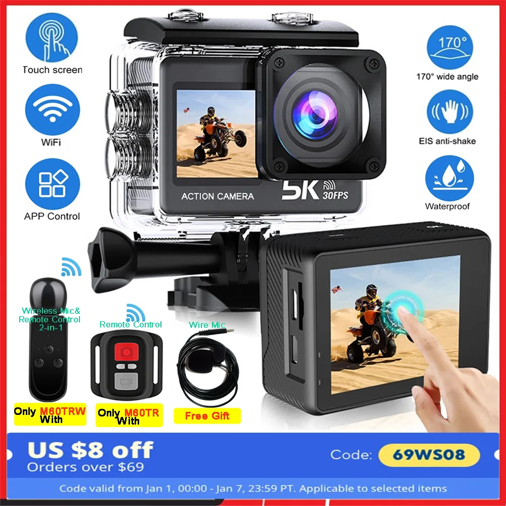 Action Camera 5K 4K60FPS  50MP 2