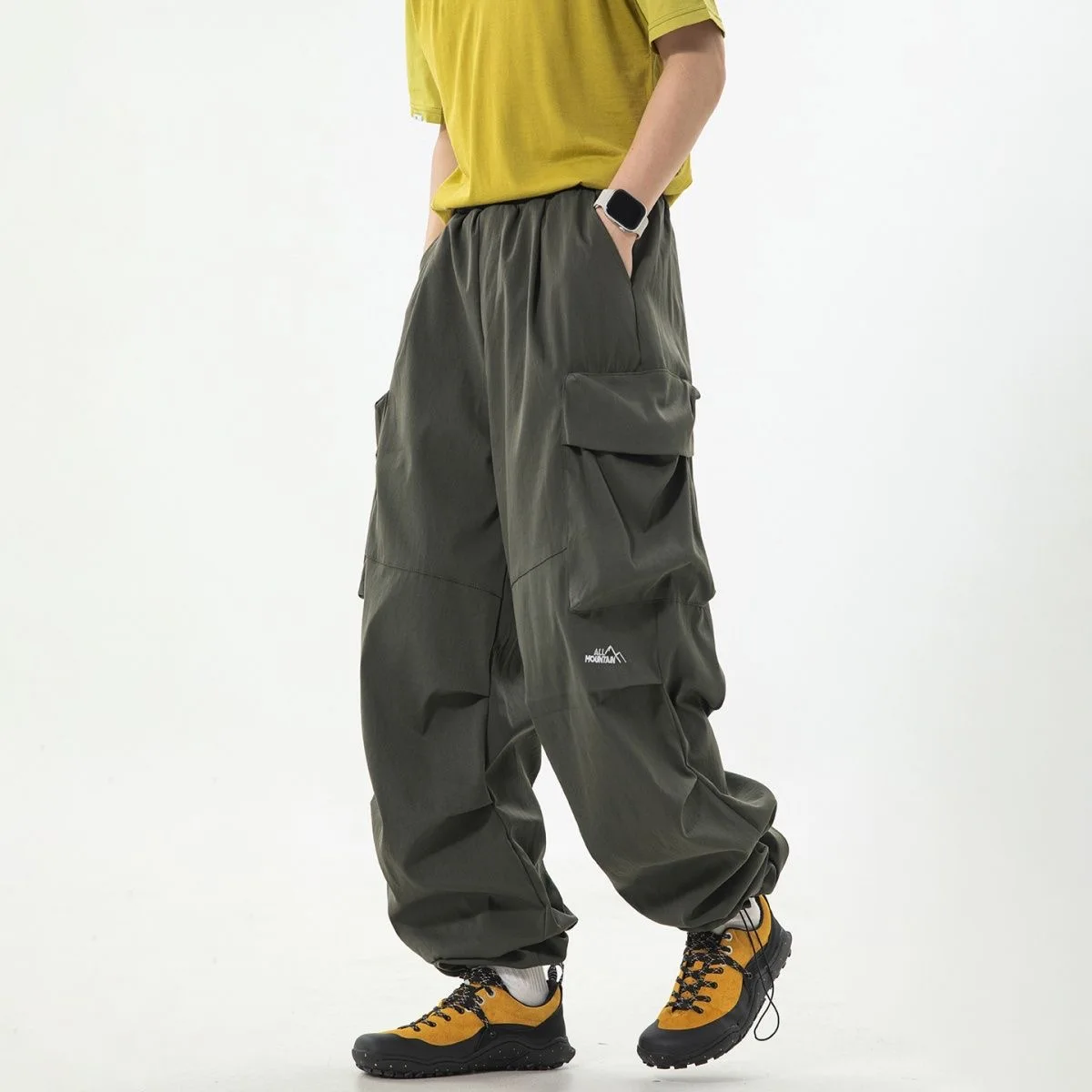 Pantalones Cargo Holgados Vintage para Hombre, Impermeables, Casuales, Deportivos, para Correr, Primavera/Verano, Estilo Paracaídas, Pantalones Anchos para Exteriores