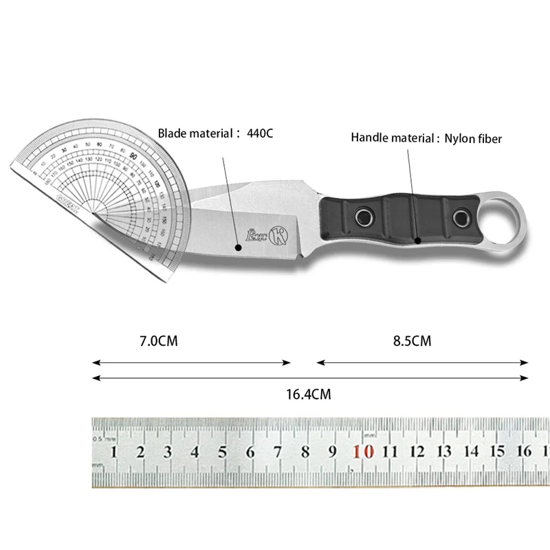 Mini Kizlyar Small straight Knife Outdoor Camping Survival Rescue Tactical pocket EDC knife nylon fiber 440C steel treatment