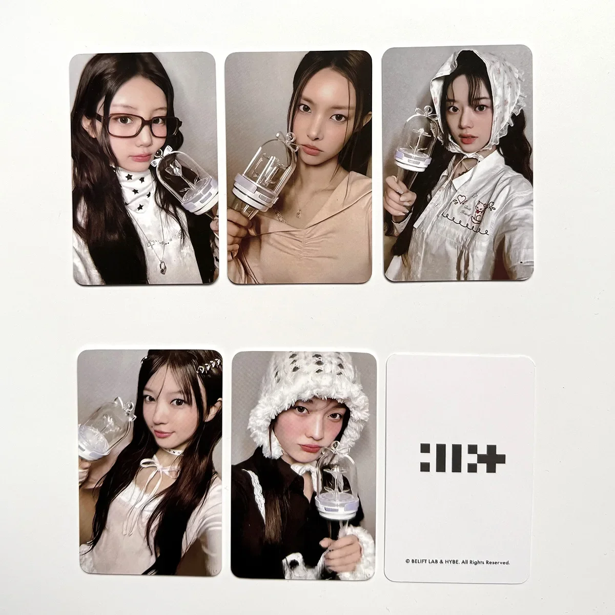 5pcs/Set KPOP ILLIT Lightstick Photocards YUNAH MINJU Selfie PhotoCard MOKA WONHEE IROHA GLLIT Fans Collection Gifts