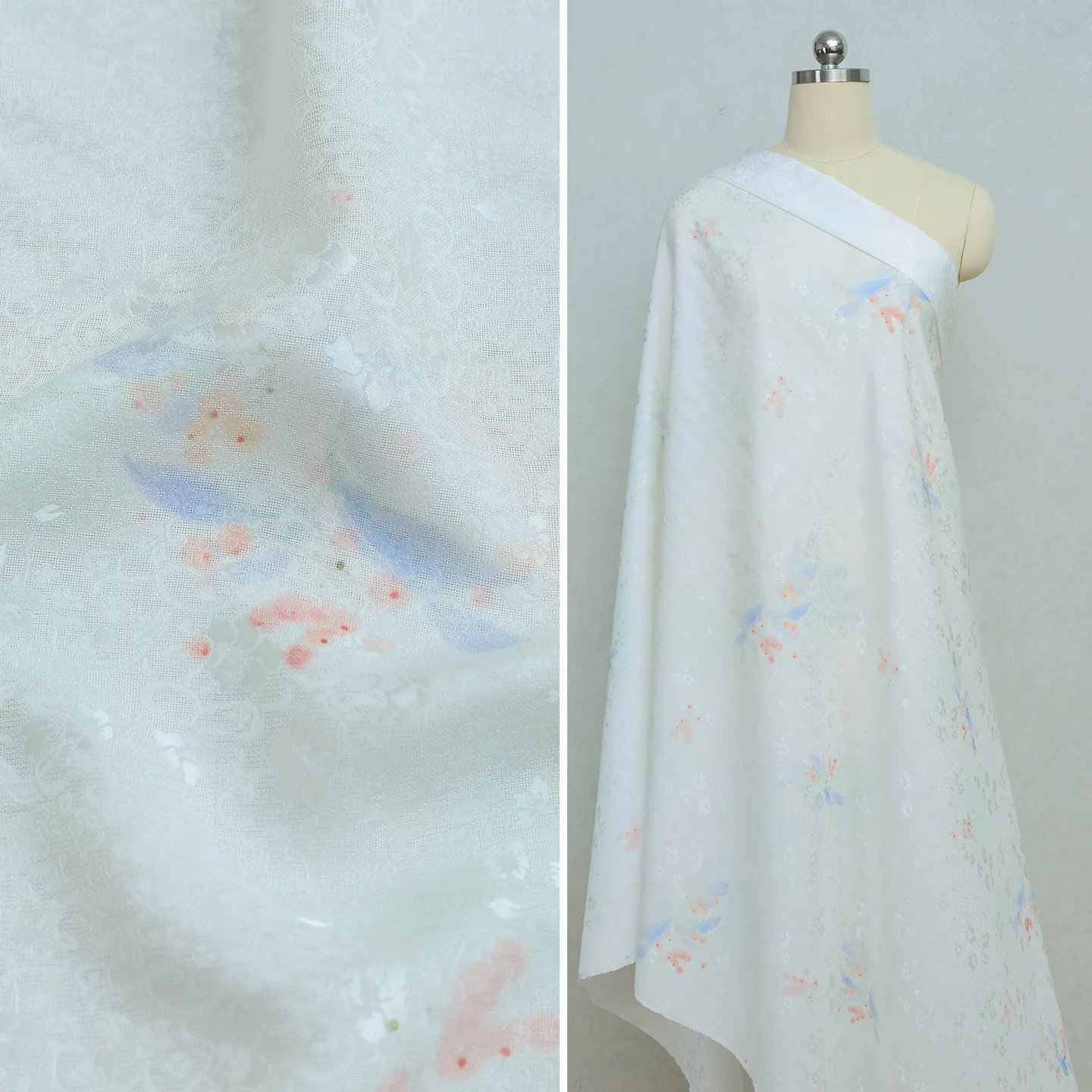 High Quality Begonia and Silk Jacquard Radish Silkworm Silk Fabric Hanfu Chinese Cheongsam Designer Cloth