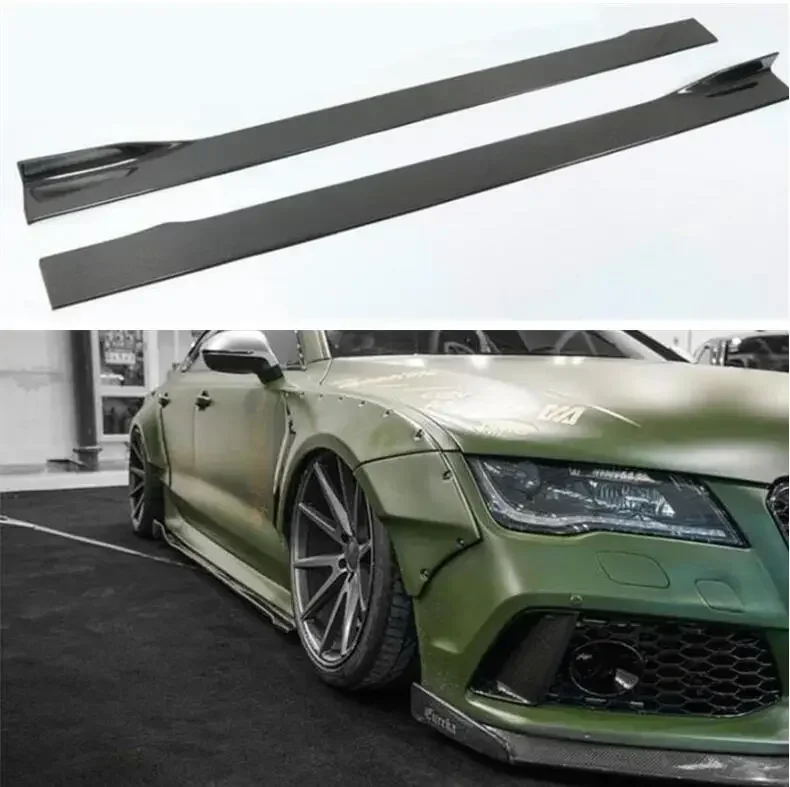 For Audi A7 S7 SLINE RS7 2011-2022 Side Panels Body Skirts Kit lip Cover Carbon Fiber