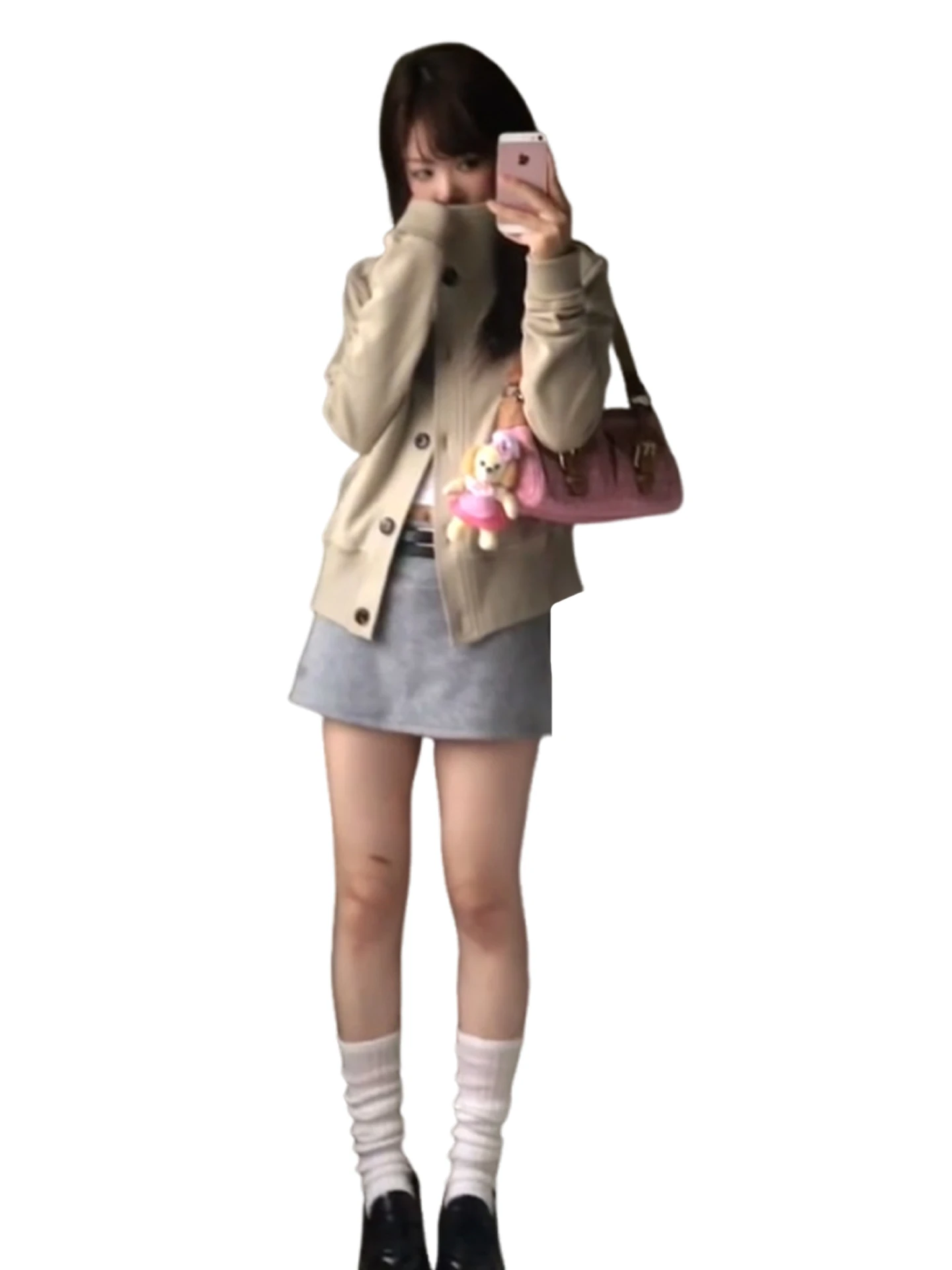 Coreano Sle Or Baseball Jaet Donna Autunno Inverno Faionable Retro Americano Cappotto con colletto alla coreana Misto cotone poliestere