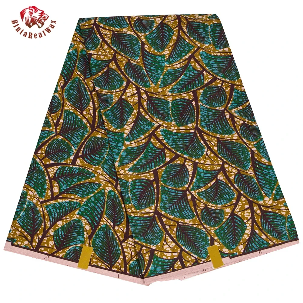 

Ankara African Print Leaf Pattern Fabric Patchwork Real Wax Dress Sewing Tissu Craft DIY Textile Material for Party Fp6542