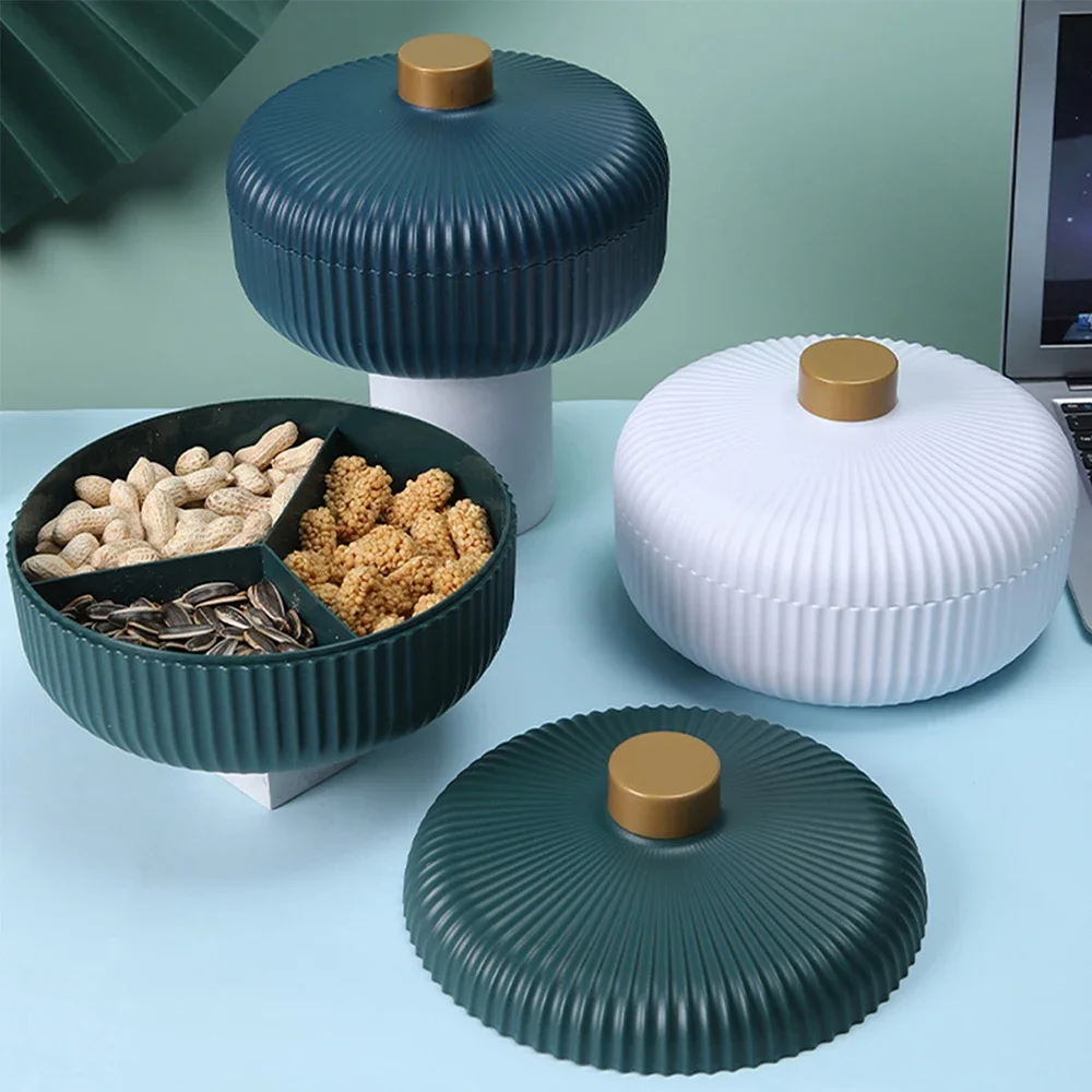 Food Platter Food Storage Tray with Lid 4 Compartment Snack Dried Fruit Candy Nut Serving Plates Tray DROPSHIPPING