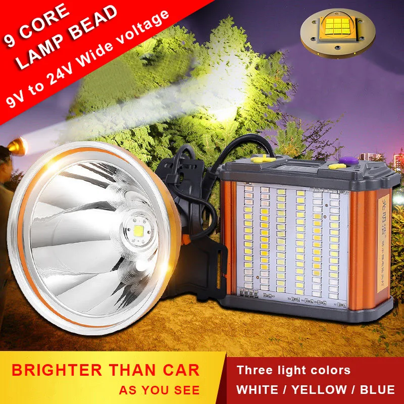 Hunting Light Led Headlamp Searchlight Adventure Head Lamp 12V XHP90 3000metrs Long Distance Headlight Lantern Torch