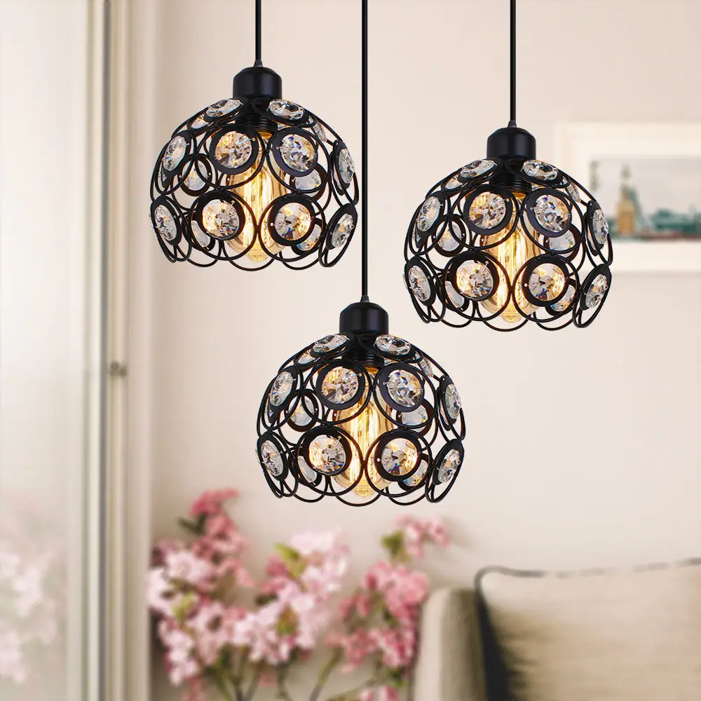 

Retro Industrial Pendant Light Nordic Metal Cage Lighting Fixtures Iron Retro Loft Cage Kitchen Vintage Adjustable Hanging Lamp