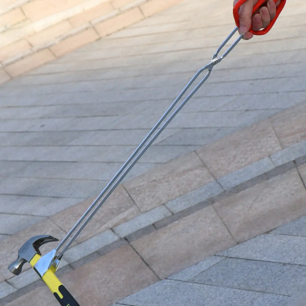 

2Pcs Sturdy Stainless Steel Garbage Clamps Long Reach Trash Picker Tool Ergonomic Design Dirt Free Handheld Litter Collection