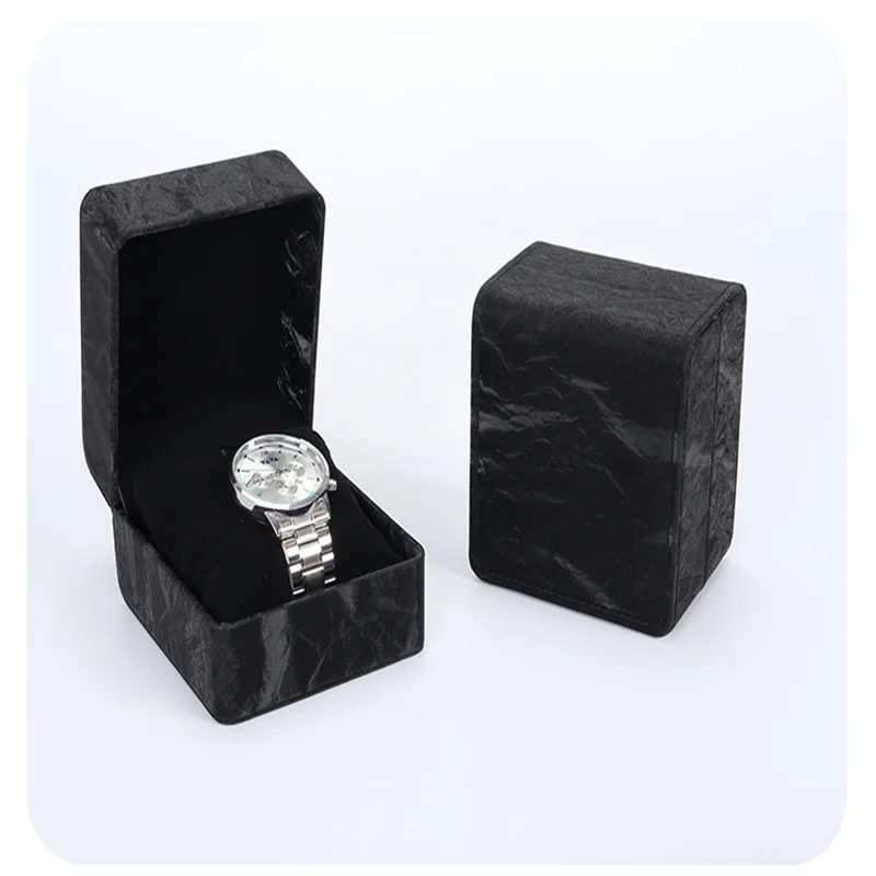 صندوق تخزين الساعات، صندوق تعبئة الساعات المحمول الأنيق، صندوق ساعة من جلد البولي يوريثان متعدد الاستخدامات لتخزين الإكسسوارات وتغليف المجوهرات