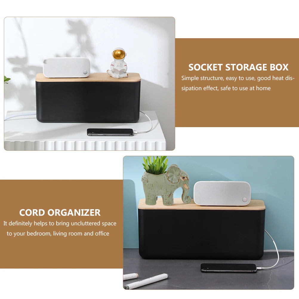 

Wall Mounted Cable Management Box Box Cable Management ganizer Case Plastic Wood Cover Cord Storage Container Home Office Use