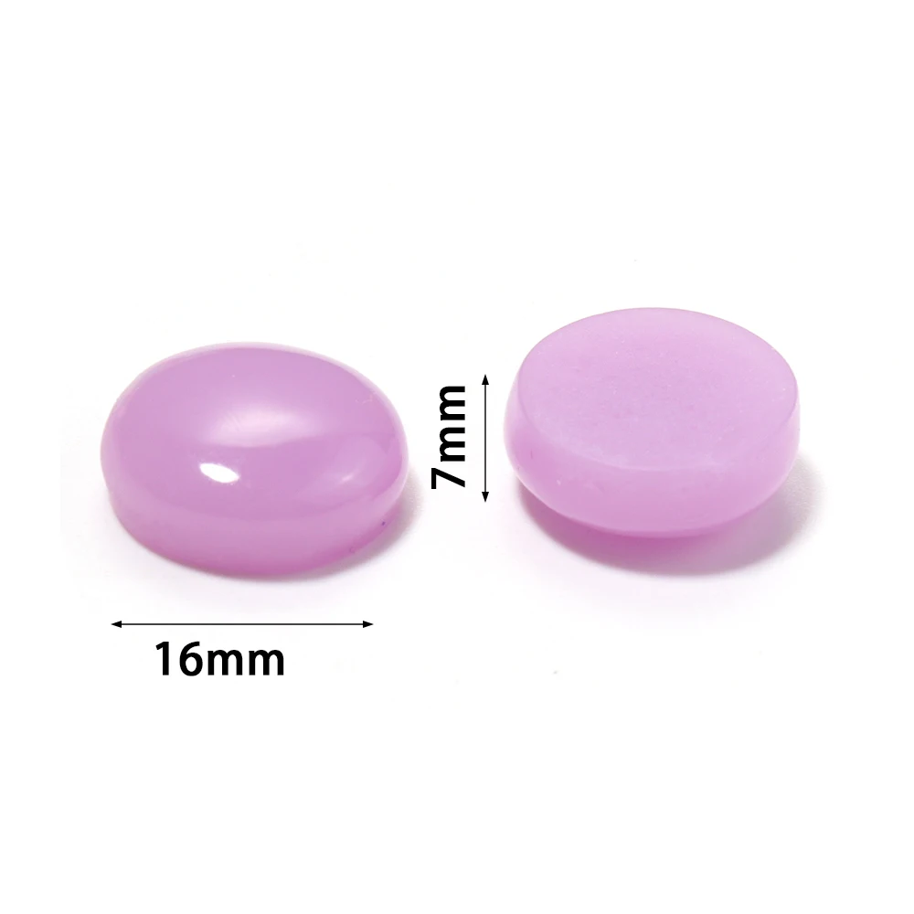 20pcs 16x17mm Multicolor Resin Half Round Flatback Loose Beads For DIY Jewelry Making Handmade Crafts Decor Scrapbooking Bead