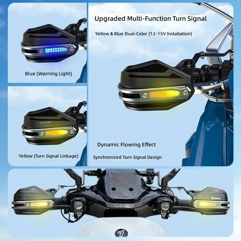 for Kewig Off-Road Motorcycle Modified Hand Guard with LED Light Aluminum Alloy Shock Absorption Anti-Drop Handle Cover