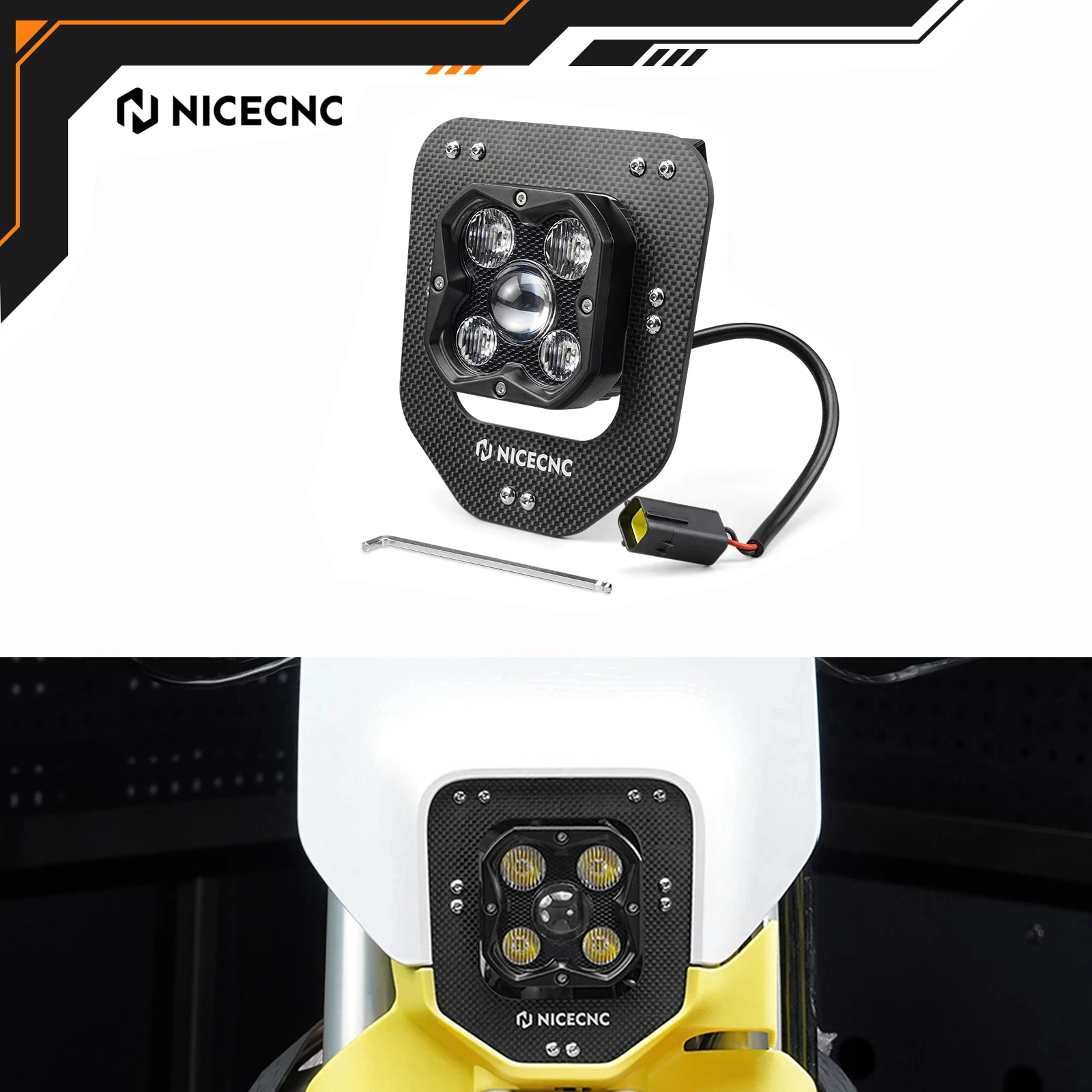 

NICECNC LED Lamp Headlight For Husqvarna TE 300 TE 250 FE 350 FE 450 FE 501 FE 250 2024-2025 Motorcycle Accessories