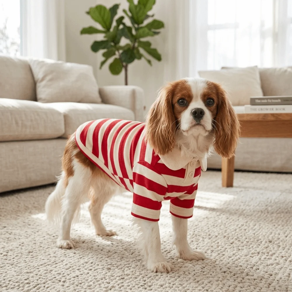 Soft Fabric Dog Shirt Shirt Multiple Sizes Small Dog Clothes Breathable Solid Print Tone Dog Casual Apparel Daily Indoor Wear