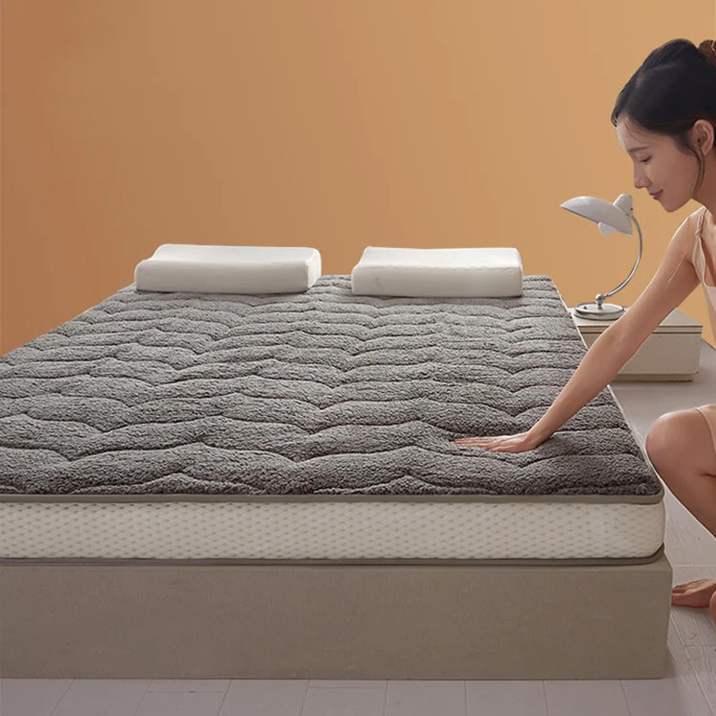 Kasur kasmir domba, kasur rumah tangga dengan bantalan lembut, menebal di musim dingin, pelestarian panas, alas tidur asrama siswa