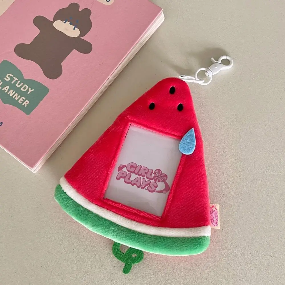 ID Card Cover With Keychain Pendant Plush Photocard Holder Cartoon Korean Style Bus Card Holder Fluffy Cute School