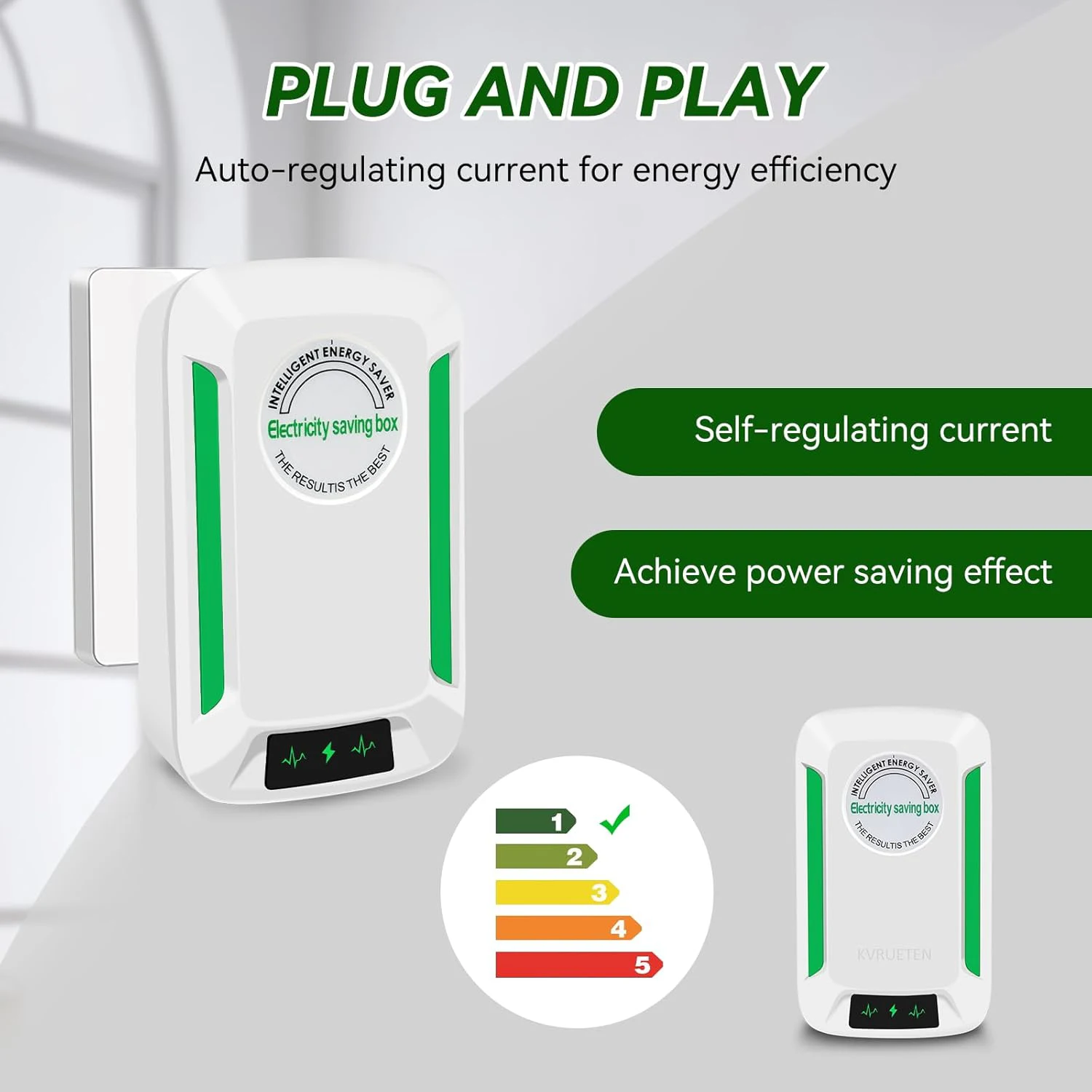 Electricity Saving Box - Intelligent Energy Saver , Plug in Saving Device for Home, Stabilize Voltage 90V-250V, EU/US/UK Adapter