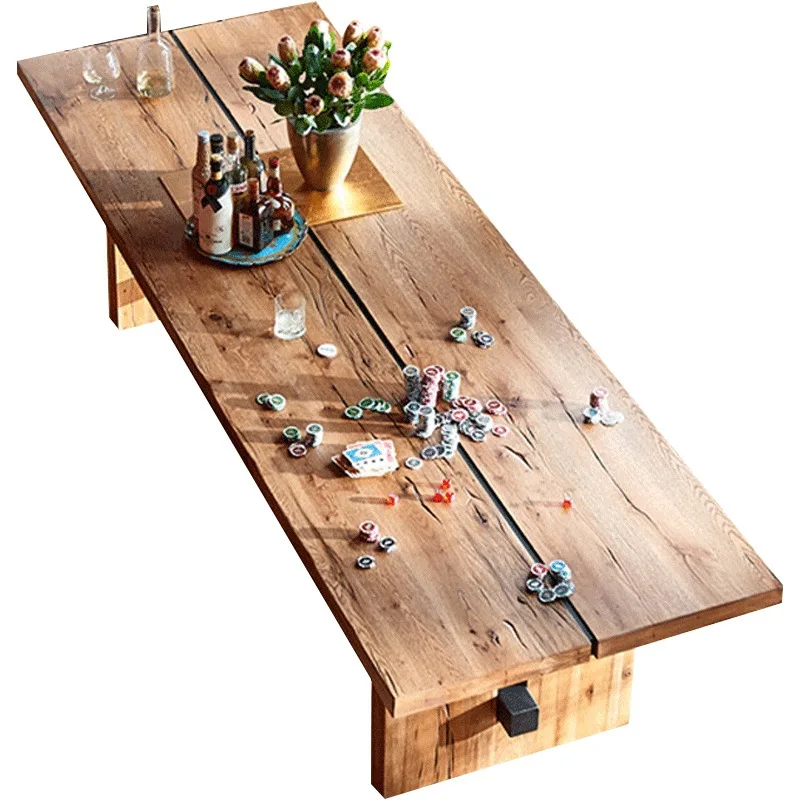 

#Wood Evening Party Tree Log 6ft 8ft Dining Table Pastoral Rustic Natural Home Furniture Modern Kitchen