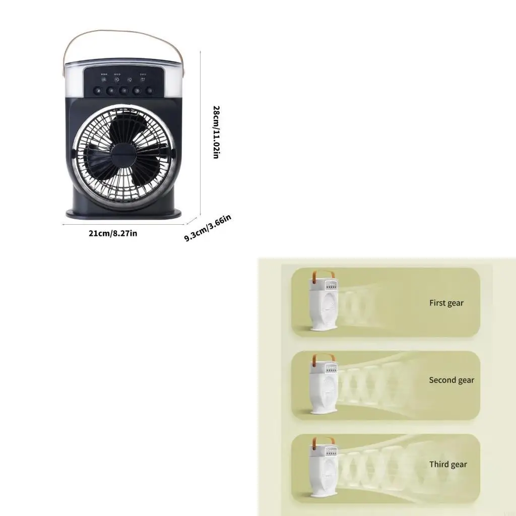 Portable Air Conditioning Portable Desktop Cooling Fan with 3 Speed Quiet Operation for Office and Bedroom Dormitory