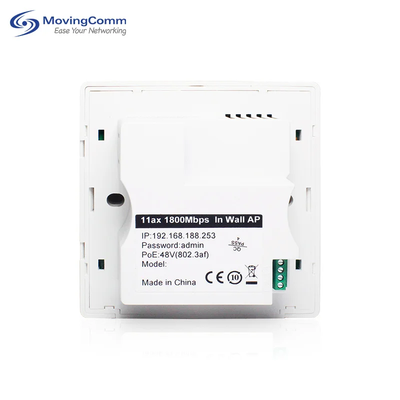 Mt7621 1800Mbps 11ax Wifi6 ثنائي النطاق في تطبيق لاسلكي على الحائط مع 1 Wan 4 Lan منافذ جيجابت جدار جبل نقطة وصول لاسلكية واي فاي