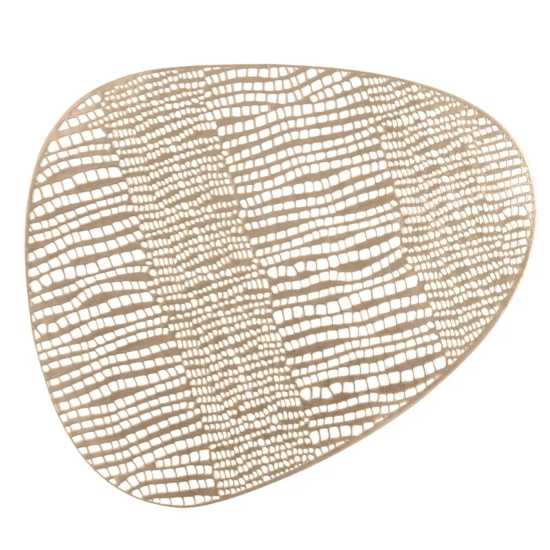 

Set of Four Oval Pebble Laser Cut Table Place Mat, Gold