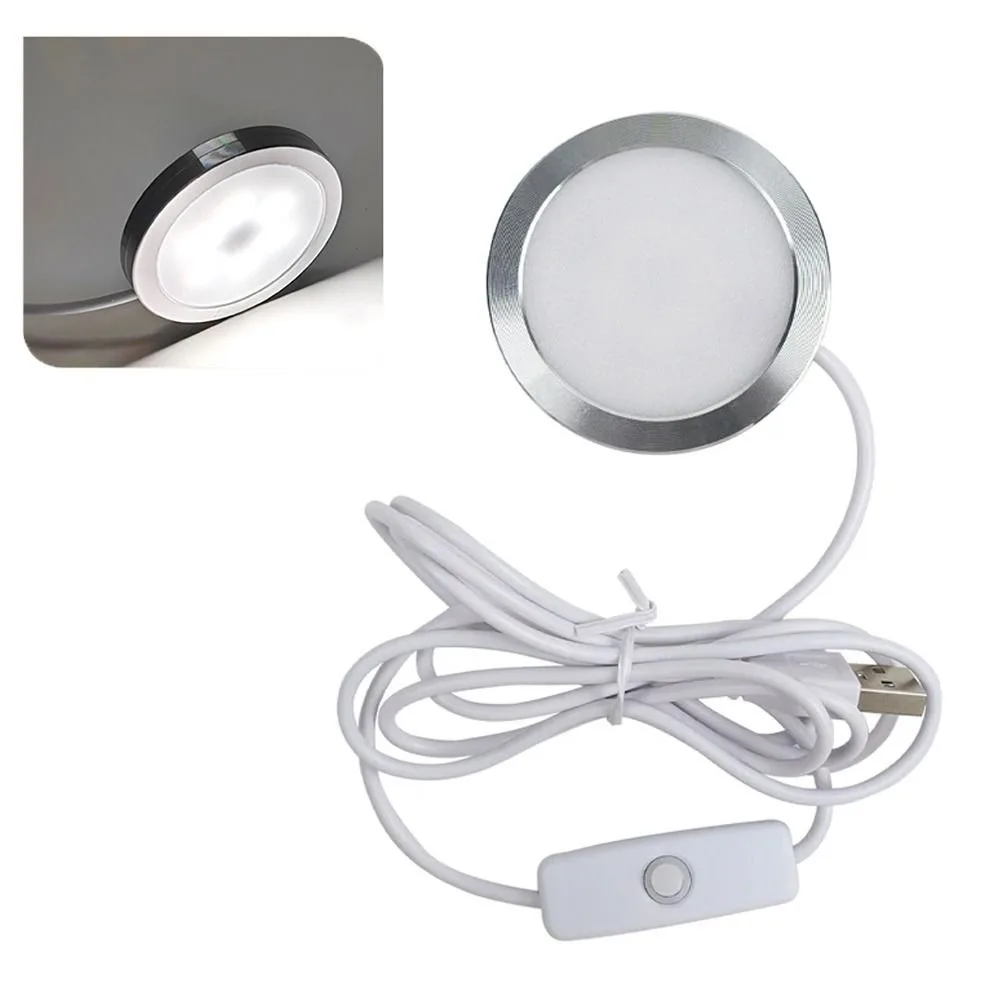 

RGB Color Adjustable USB Circular Lamp DIY Bright Light Aluminum Alloy Lamp 5V 3W Ultra-thin LED Light Show case Lighting