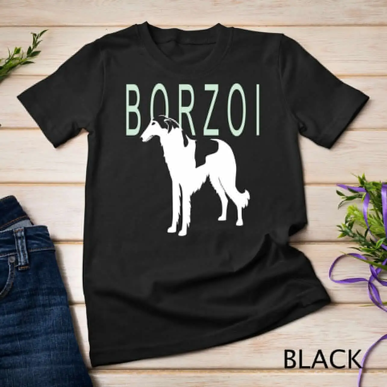 Borzoi Russian Wolfhound NickerStickers Dog Unisex T-shirt