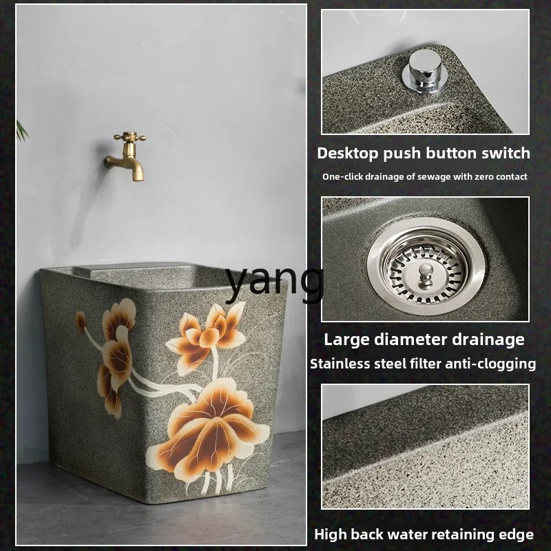 LTT شرفة ممسحة حمام سباحة حوض ممسحة سيراميك حوض حمام سباحة منزلي في الهواء الطلق #5