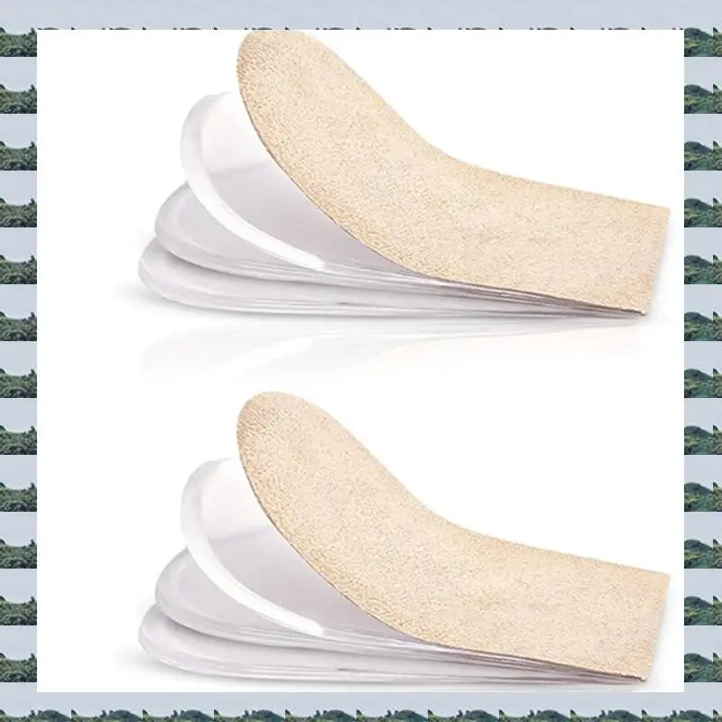 ABQR Adjustable Height Increase Insoles, 3-Layer Gel Heel Lifts Shoe Inserts For Leg Length Discrepancy, Achilles Tendonitis